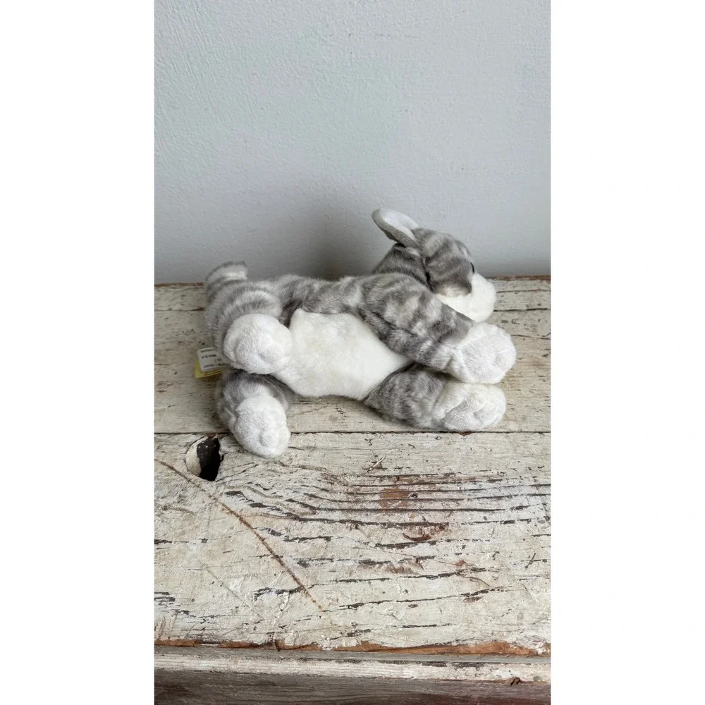 Miyoni by Aurora Grey Tabby Kitten Plush Stuffed Animal Realistic Cat 10 inch